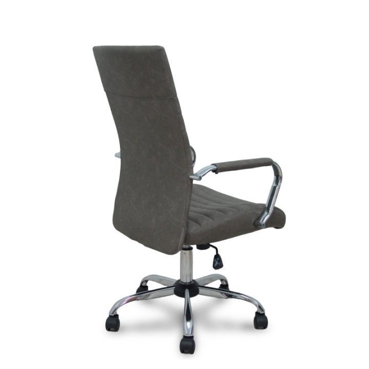 Sillón Opti527CR cromada basculante similpiel gris base cromada
