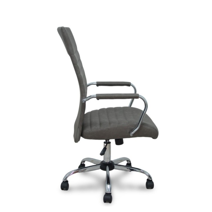 Sillón Opti527CR cromada basculante similpiel gris base cromada