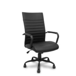 Sillón Opti527 basculante similpiel negro base metálica negra