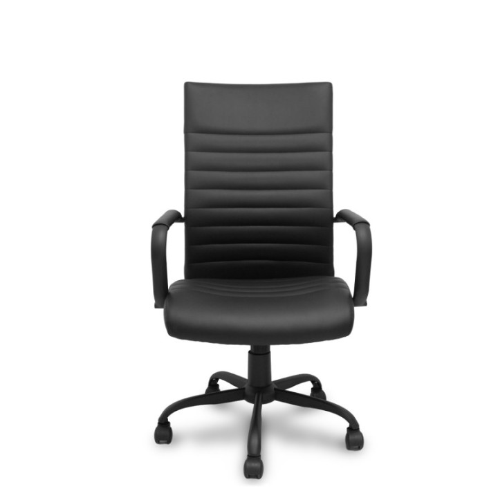 Sillón Opti527 basculante similpiel negro base metálica negra