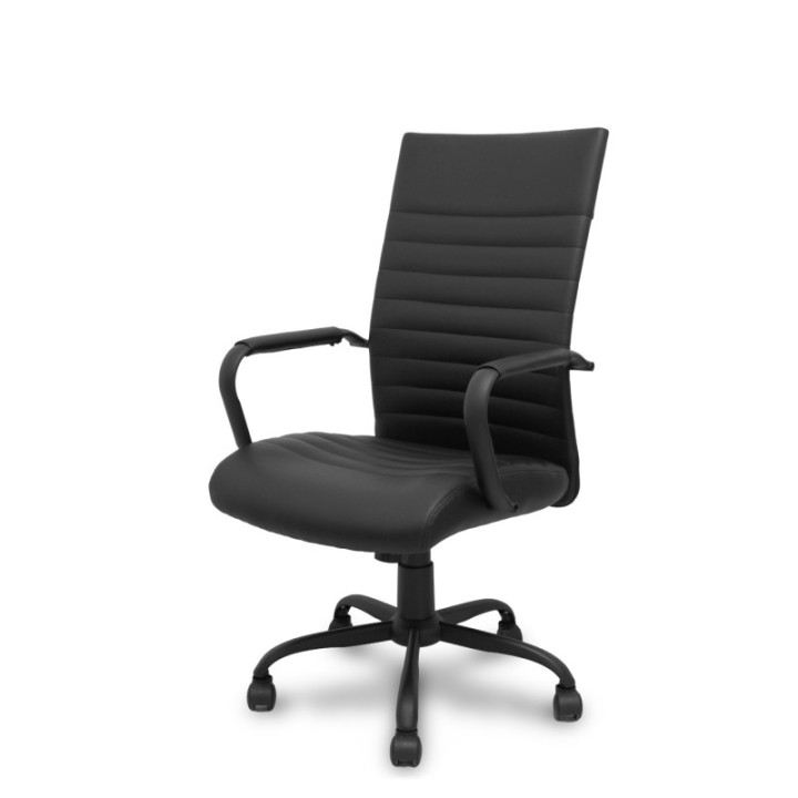 Sillón Opti527 basculante similpiel negro base metálica negra