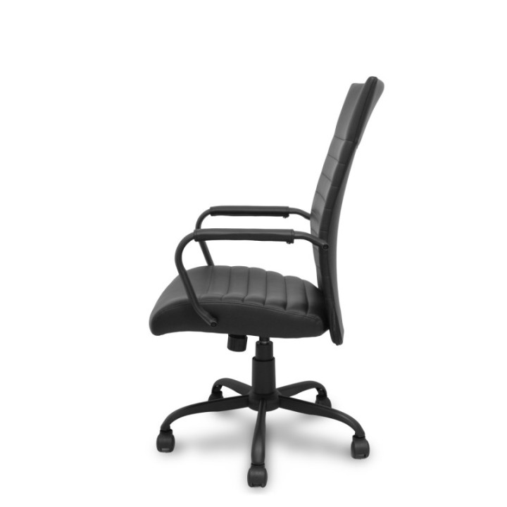Sillón Opti527 basculante similpiel negro base metálica negra
