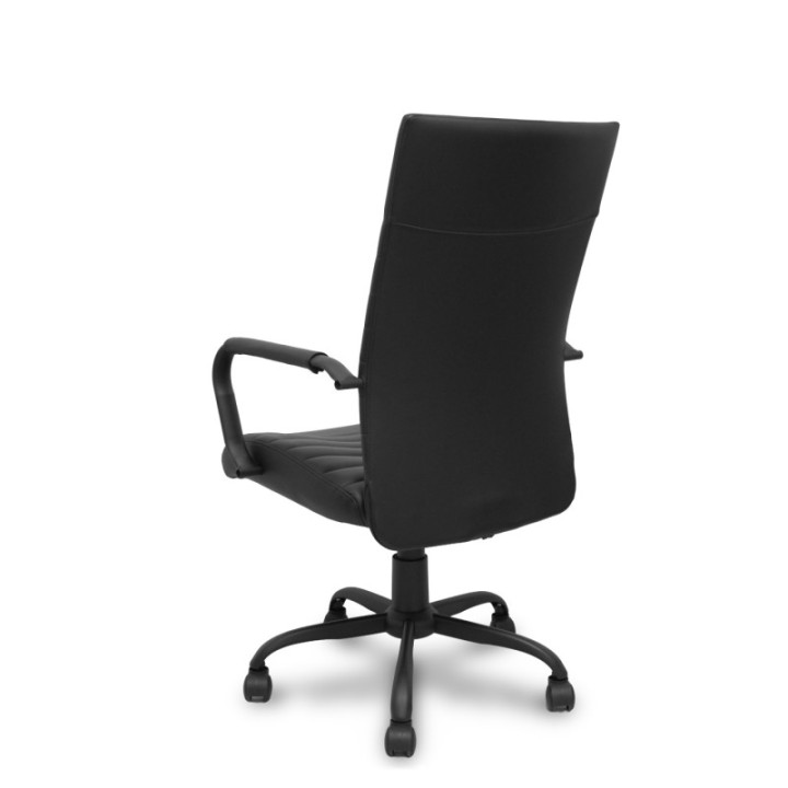 Sillón Opti527 basculante similpiel negro base metálica negra