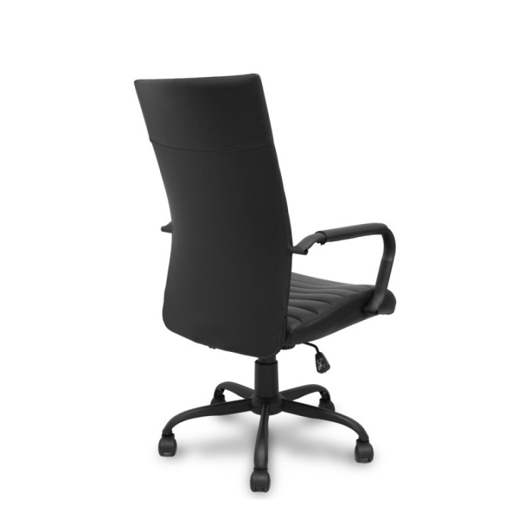 Sillón Opti527 basculante similpiel negro base metálica negra