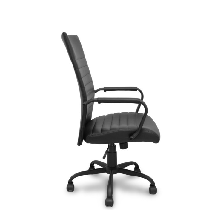 Sillón Opti527 basculante similpiel negro base metálica negra