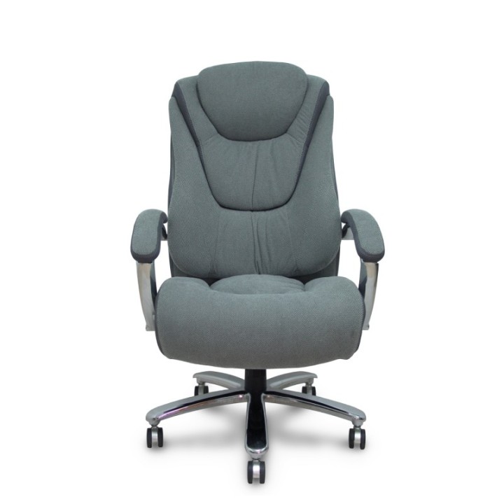 Sillón Ergo531 basculante tapizado tela y 3D color gris base cromo ruedas nailon 60mm