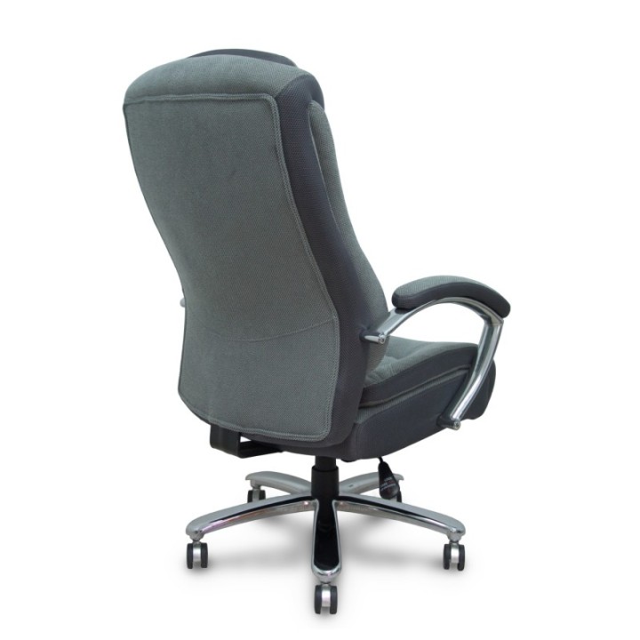 Sillón Ergo531 basculante tapizado tela y 3D color gris base cromo ruedas nailon 60mm