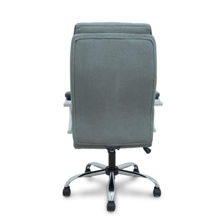 Sillón Opti533 basculante tapizado tela color gris base cromo ruedas nailon