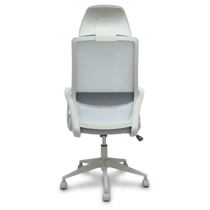 Silla Pro534 gris respaldo malla gris asiento tela gris base piramidal gris ruedas nailon
