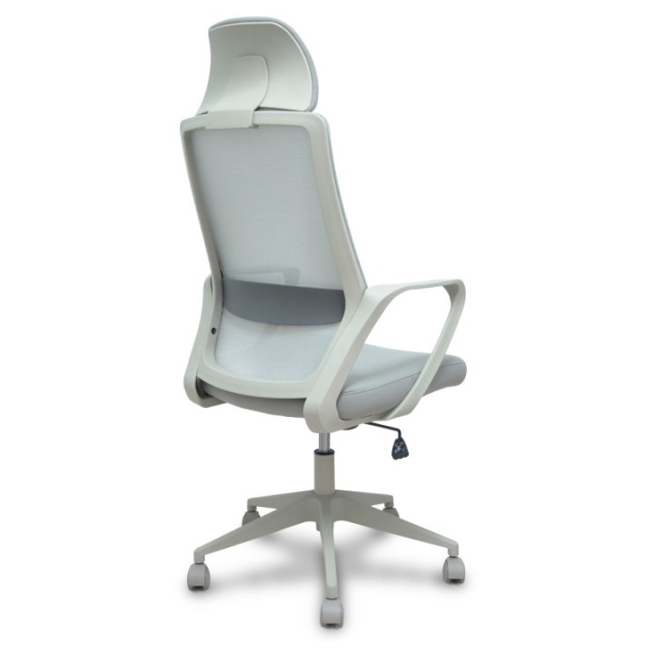 Silla Pro534 gris respaldo malla gris asiento tela gris base piramidal gris ruedas nailon