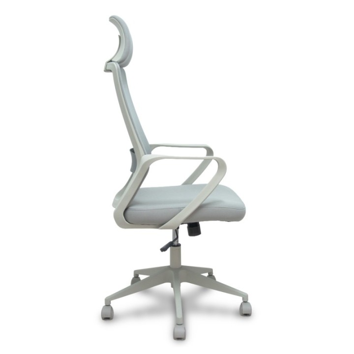 Silla Pro534 gris respaldo malla gris asiento tela gris base piramidal gris ruedas nailon