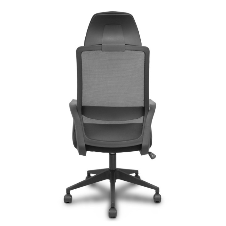 Silla Pro534 negra respaldo malla negro asiento tela negro base piramidal negra ruedas nailon
