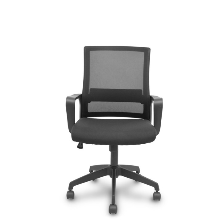 Silla Ergo535 negra basculante respaldo malla negro asiento tela negro ruedas nailon