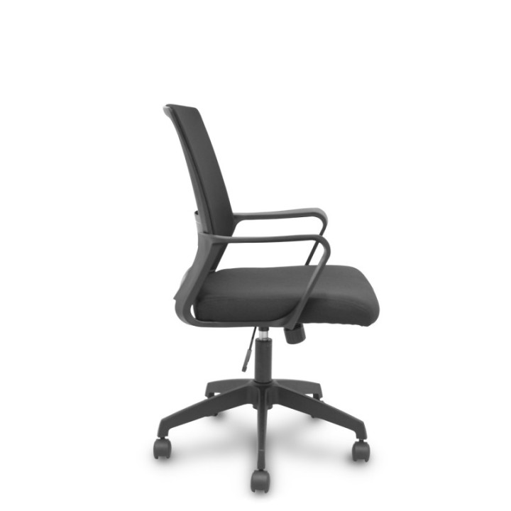 Silla Ergo535 negra basculante respaldo malla negro asiento tela negro ruedas nailon