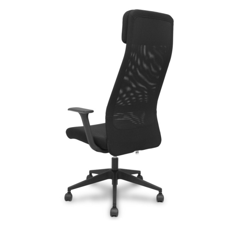 Silla Pro536 basculante tela negra brazos fijos.