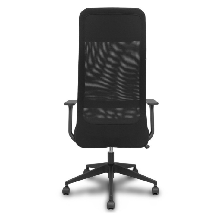 Silla Pro536 basculante tela negra brazos fijos.