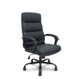 Sillón Opti545 similpiel negro base metálica negra