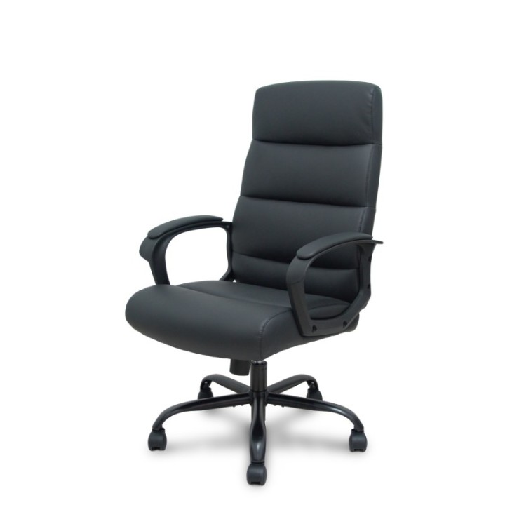 Sillón Opti545 similpiel negro base metálica negra
