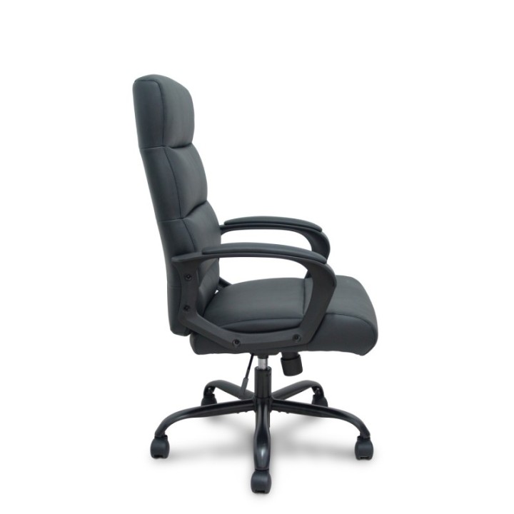 Sillón Opti545 similpiel negro base metálica negra