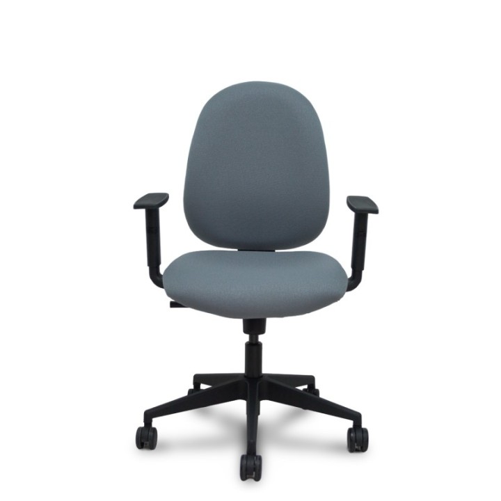 Silla Horche sincro bali gris brazos regulables base piramidal ruedas nailon 65mm