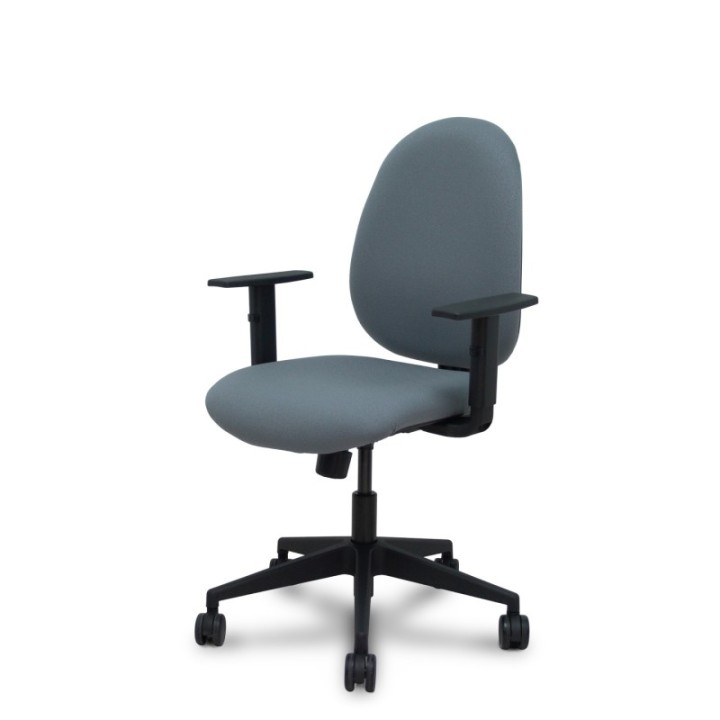 Silla Horche sincro bali gris brazos regulables base piramidal ruedas nailon 65mm