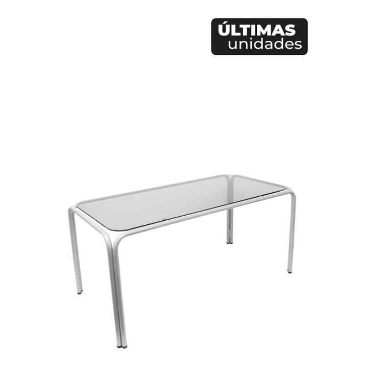 Mesa Vega chasis plata cristal fumé