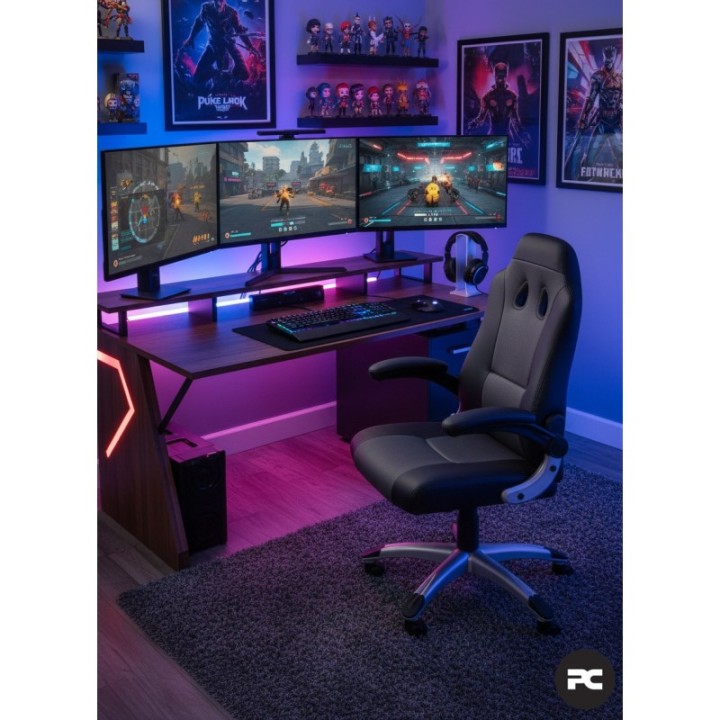 Silla gaming Talave similpiel negro y rojo.