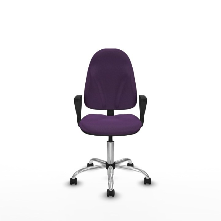 Algarra CP bali morado brazos fijos base cromada ruedas autofrenantes 50mm