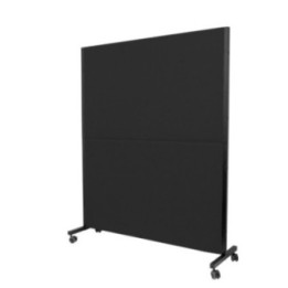 Biombo Valdeganga similpiel negro con ruedas con freno