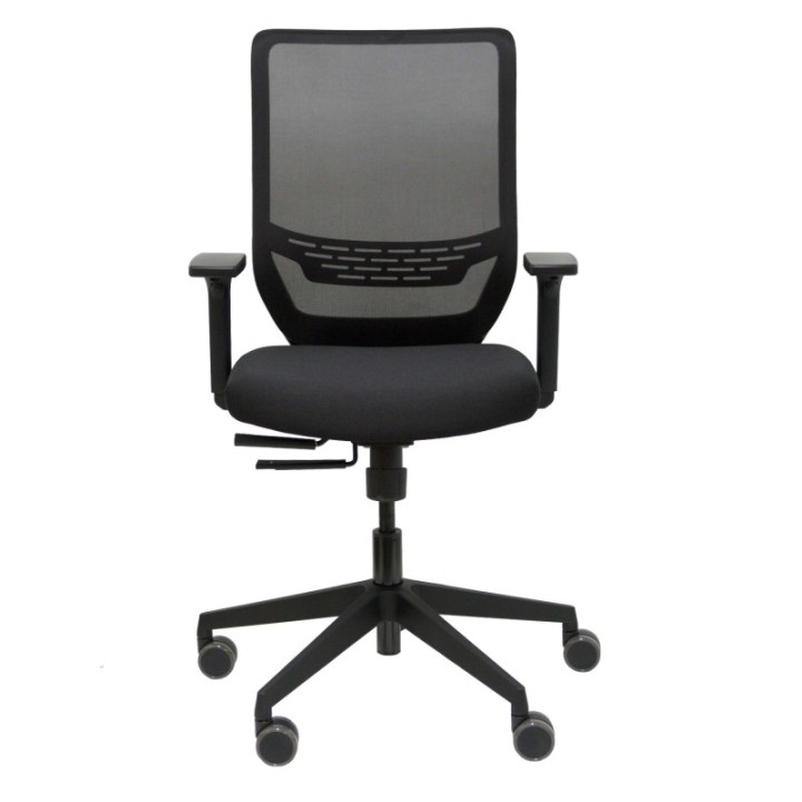 Silla Just Evo traslack tapizado polo azul brazos 4D base aluminio