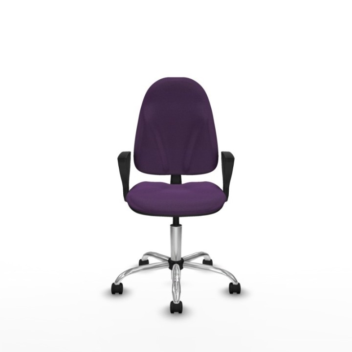 Algarra CP bali morado brazos fijos base cromada ruedas nailon 50mm