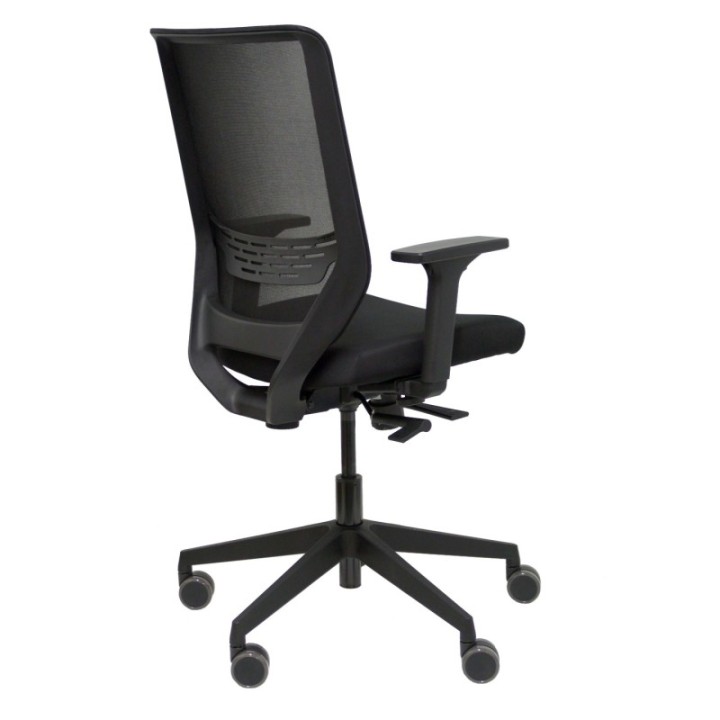 Silla Just Evo traslack tapizado polo azul brazos 4D base aluminio con cabecero