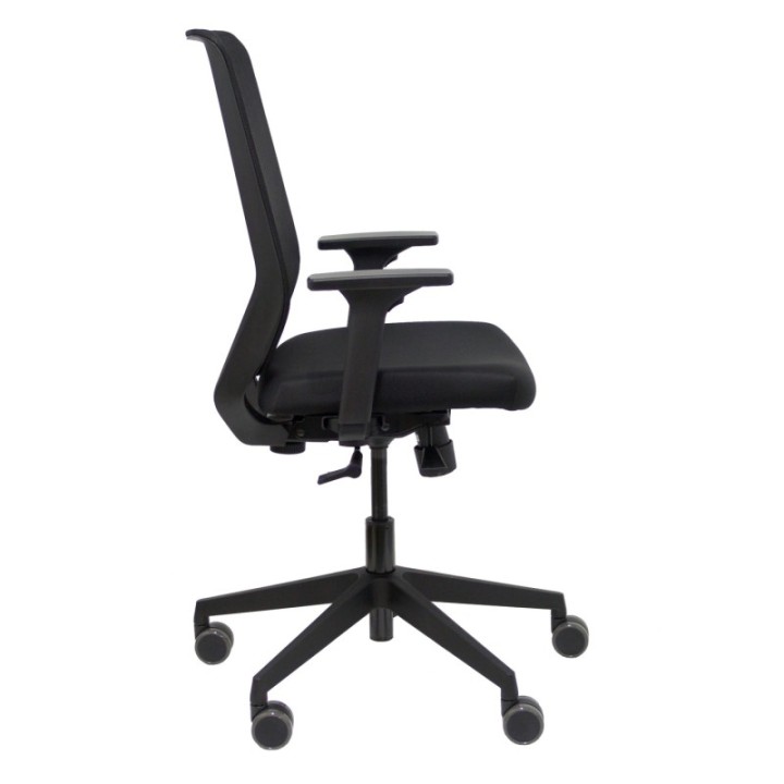 Silla Just Evo traslack tapizado polo azul brazos 4D base aluminio con cabecero