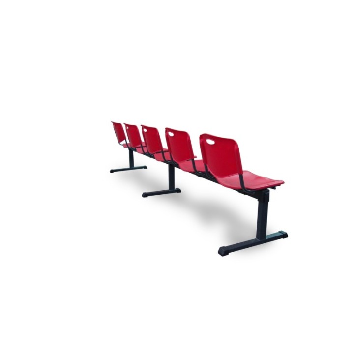 Bancada Iso plastic 5 plazas PVC color rojo