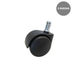 Kit de 5 ruedas de nailon de 50 mm perno 11 mm