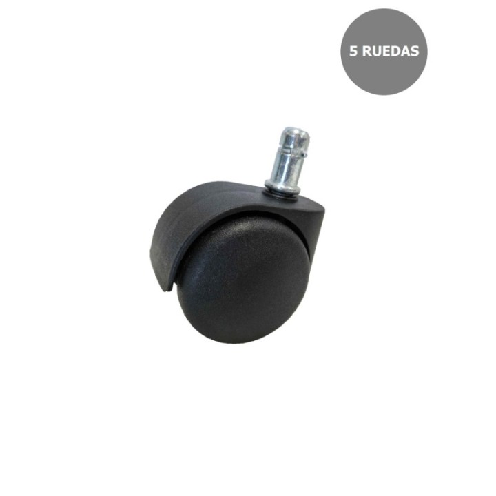 Kit de 5 ruedas de nailon de 50 mm perno 11 mm