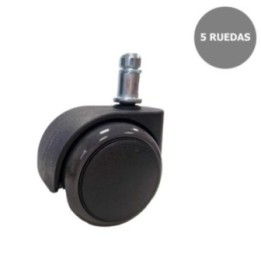 Kit de 5 ruedas engomadas de 50 mm perno 11 mm