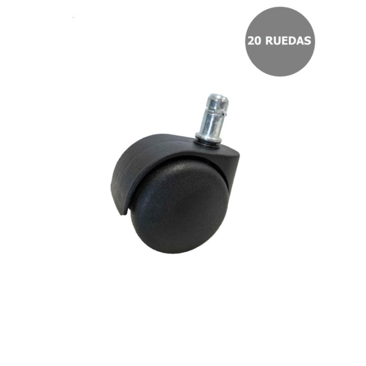 Kit de 20 ruedas de nailon de 50 mm perno 11 mm.