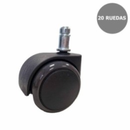 Kit de 20 ruedas engomadas de 50 mm perno 11 mm.