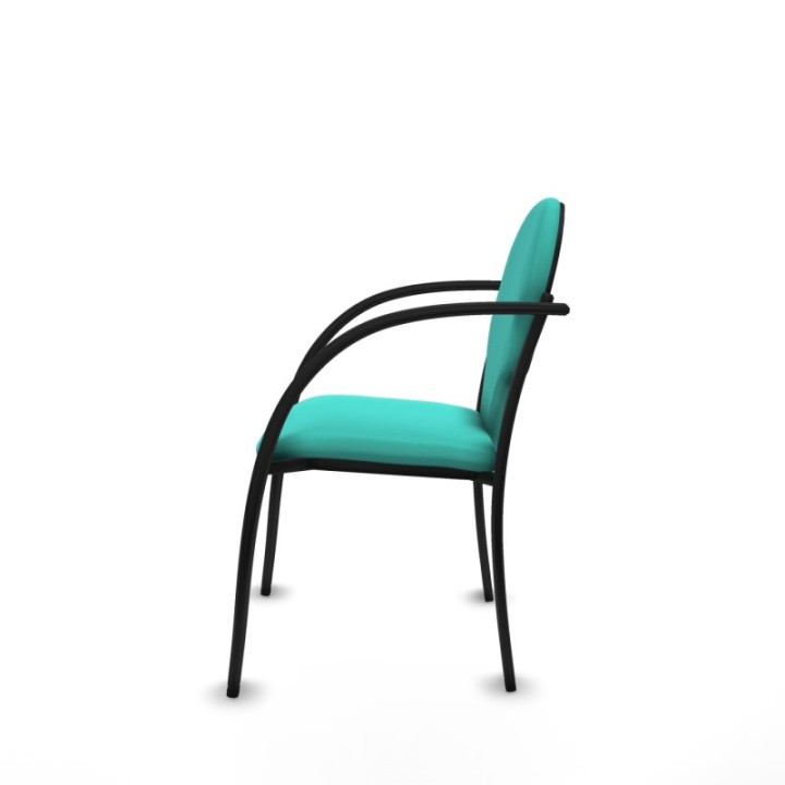 Pack 1 silla Hellín chasis 4 patas negro similpiel turquesa