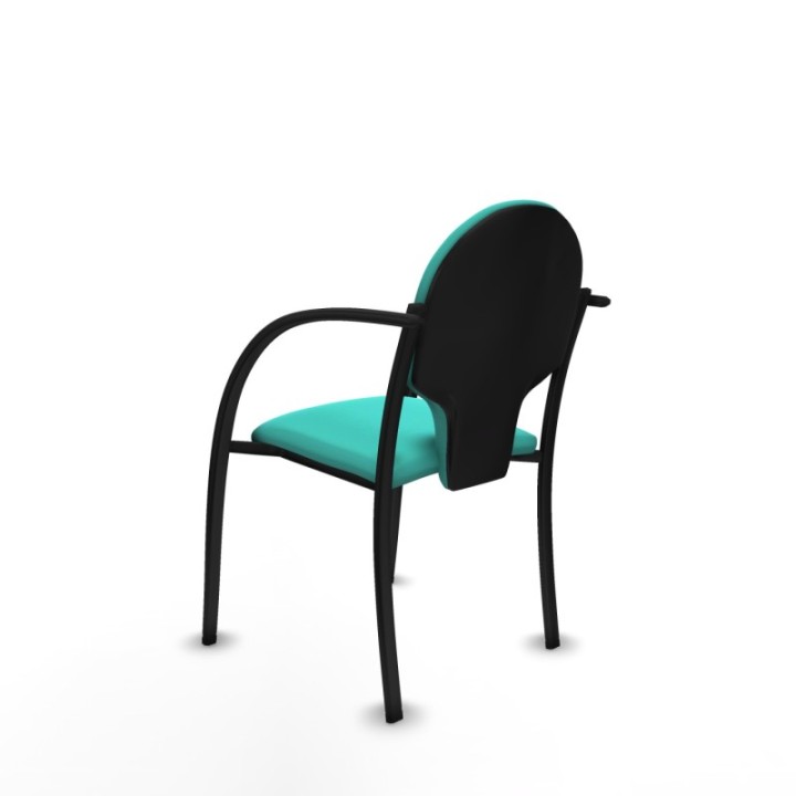 Pack 1 silla Hellín chasis 4 patas negro similpiel turquesa