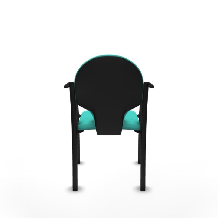 Pack 1 silla Hellín chasis 4 patas negro similpiel turquesa