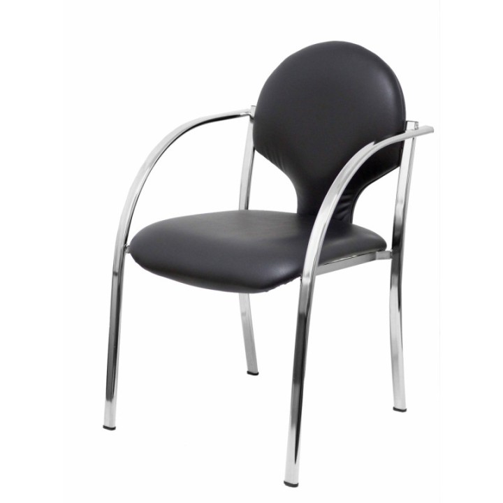 Pack 2 sillas Hellin similpiel negro chasis cromado