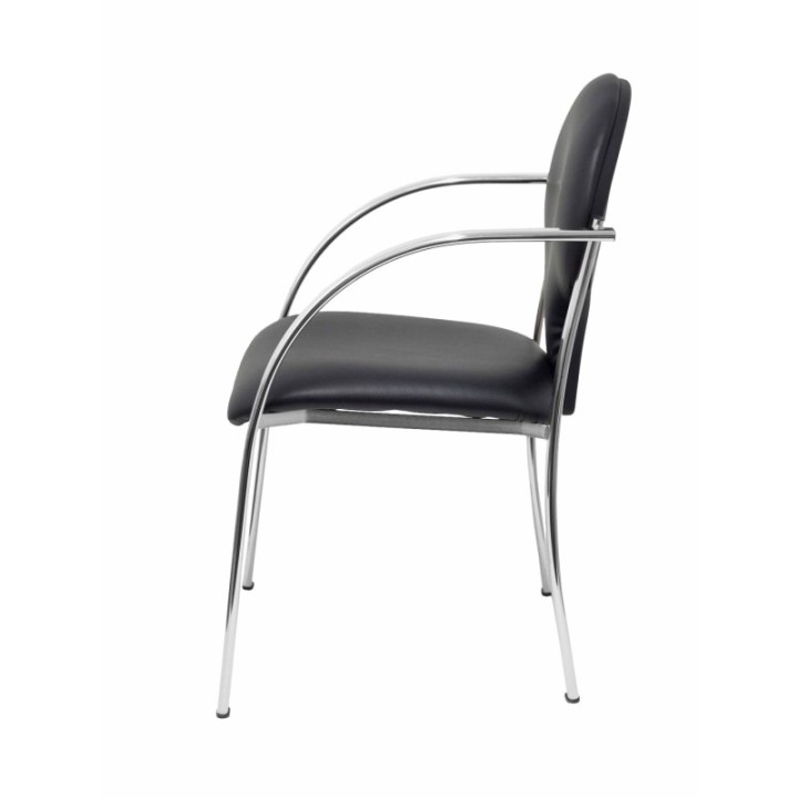 Pack 2 sillas Hellin similpiel negro chasis cromado