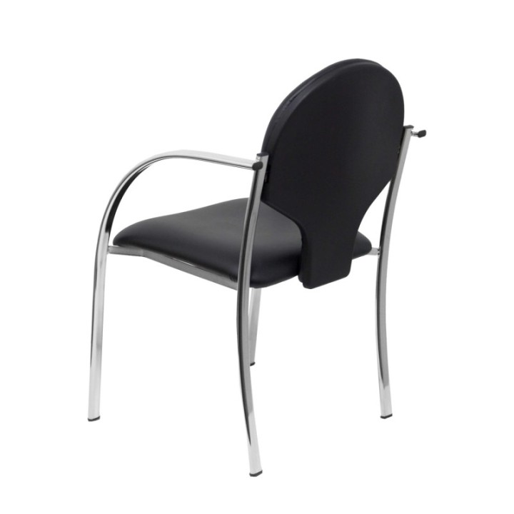 Pack 2 sillas Hellin similpiel negro chasis cromado