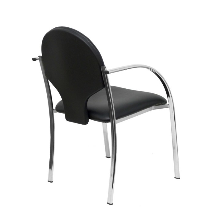 Pack 2 sillas Hellin similpiel negro chasis cromado