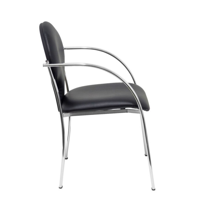Pack 2 sillas Hellin similpiel negro chasis cromado