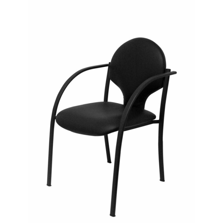Pack 2 sillas Hellin chasis negro piel negro