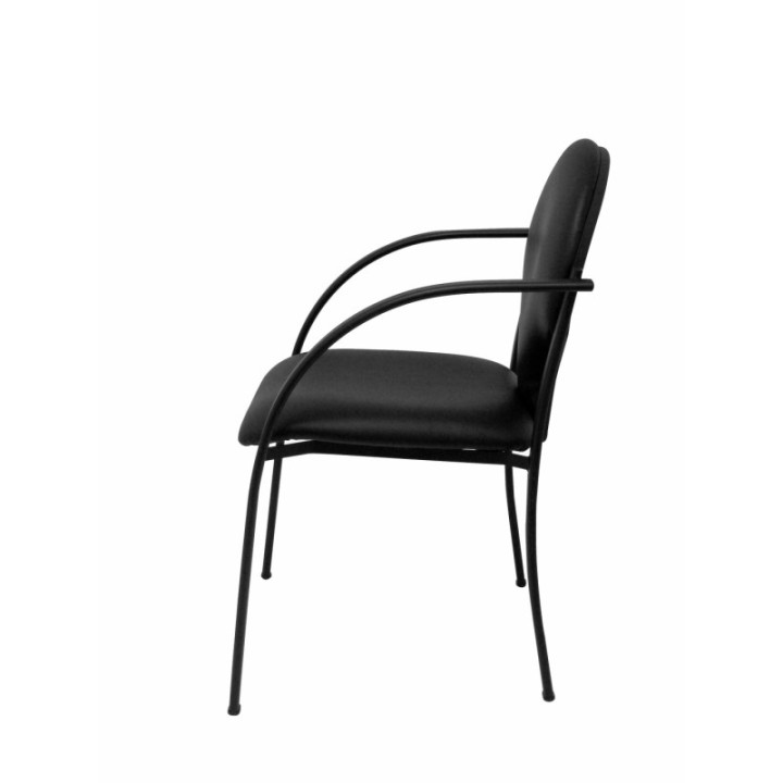 Pack 2 sillas Hellin chasis negro piel negro