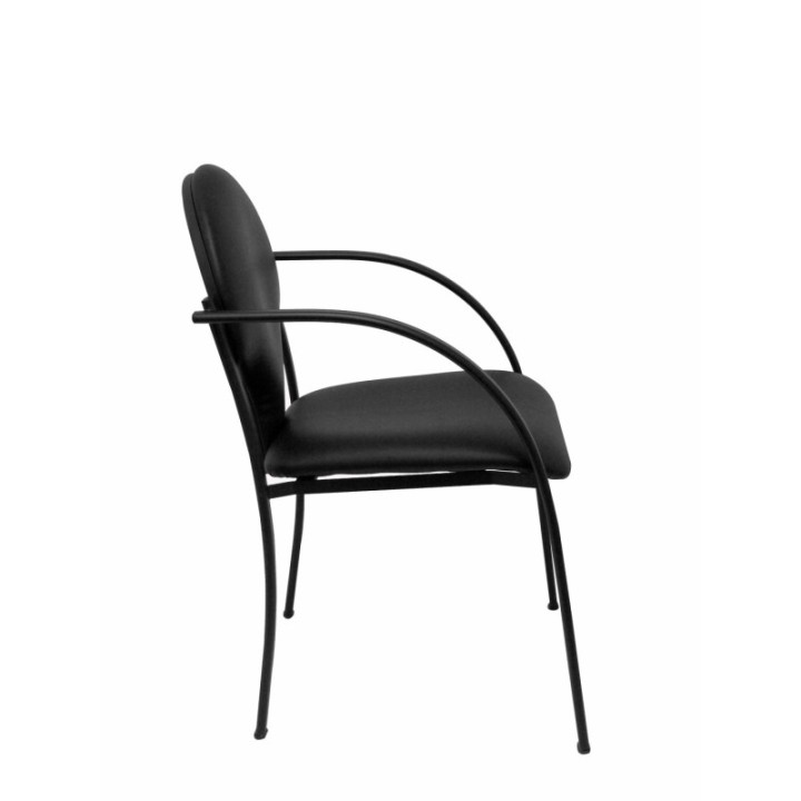 Pack 2 sillas Hellin chasis negro piel negro